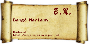 Bangó Mariann névjegykártya
